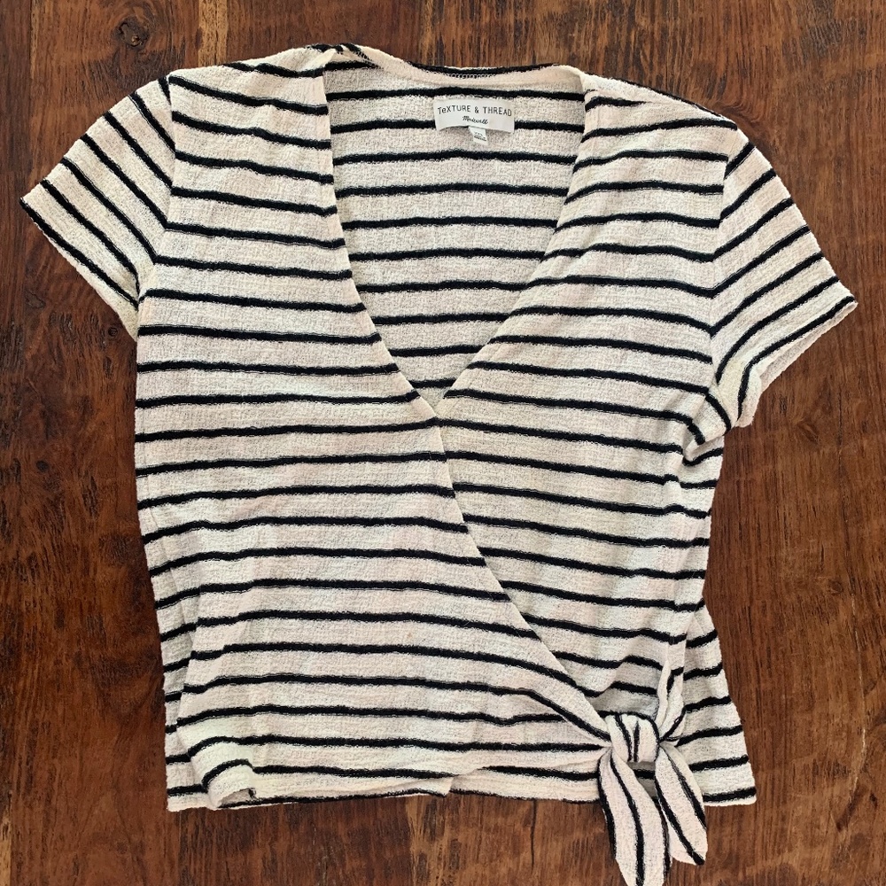 Madewell tie front blouse
